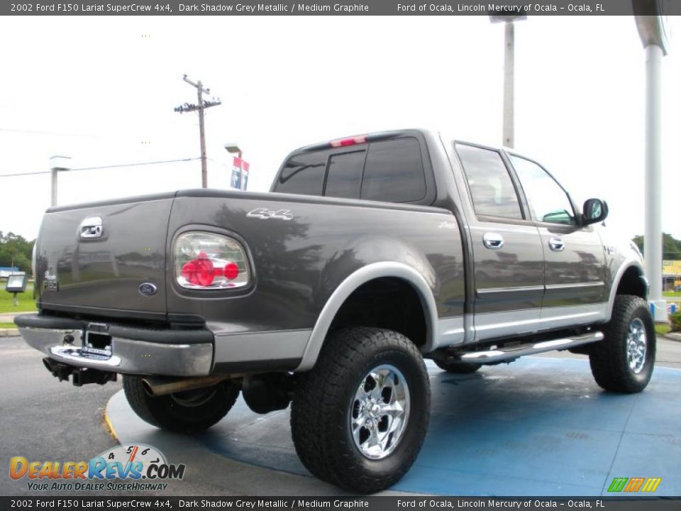 2002 Ford F150 Lariat SuperCrew 4x4 Dark Shadow Grey Metallic / Medium Graphite Photo #5