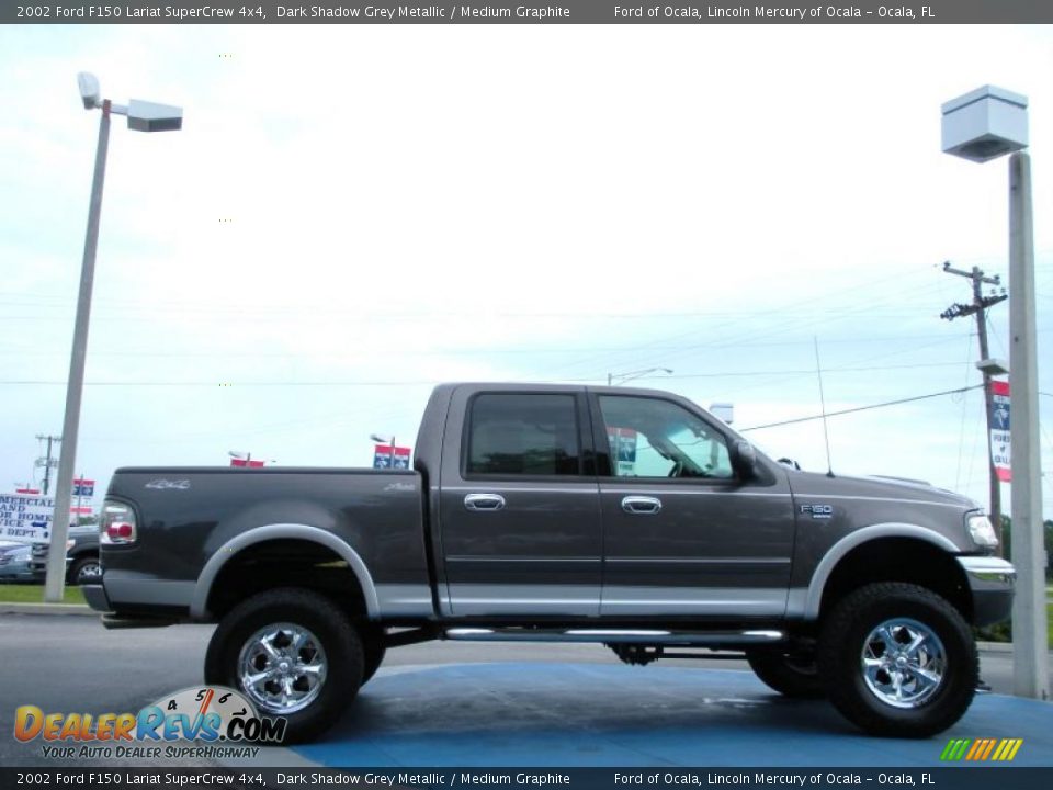 2002 Ford F150 Lariat SuperCrew 4x4 Dark Shadow Grey Metallic / Medium Graphite Photo #6