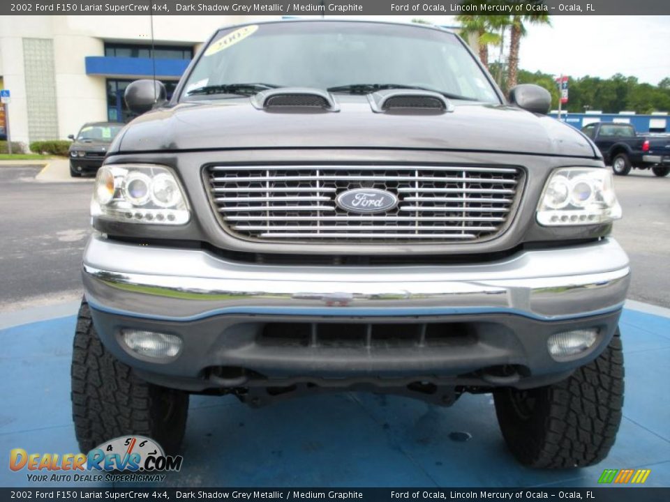 2002 Ford F150 Lariat SuperCrew 4x4 Dark Shadow Grey Metallic / Medium Graphite Photo #8