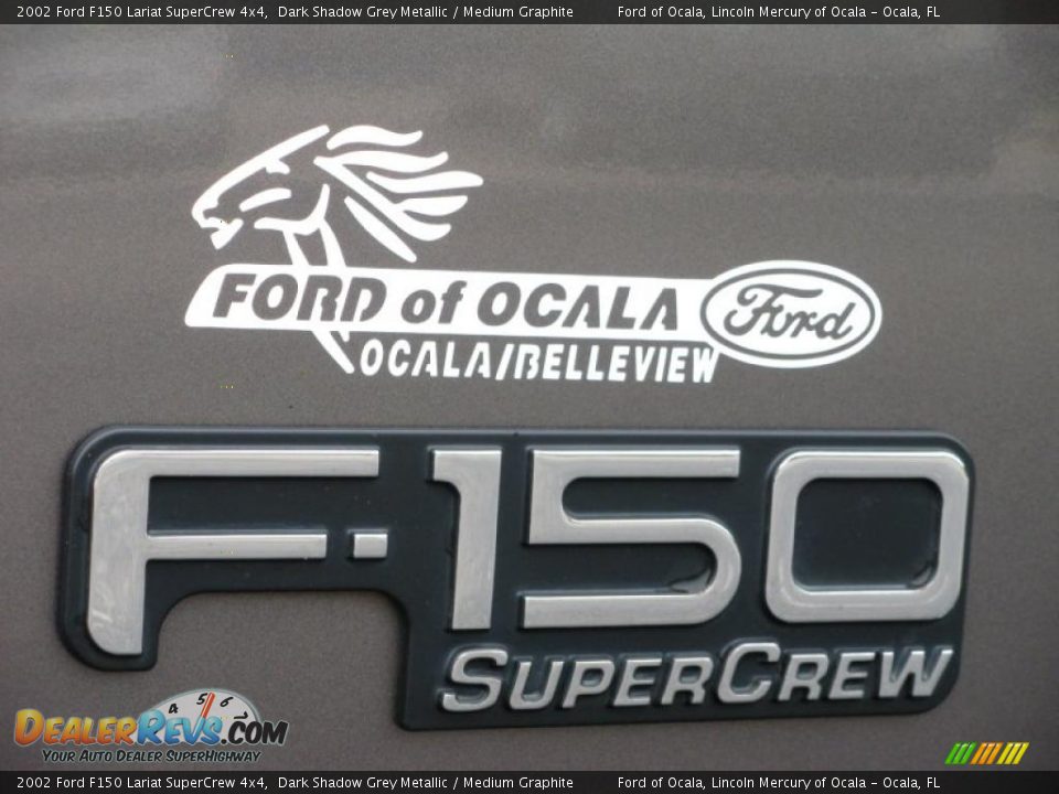 2002 Ford F150 Lariat SuperCrew 4x4 Dark Shadow Grey Metallic / Medium Graphite Photo #9