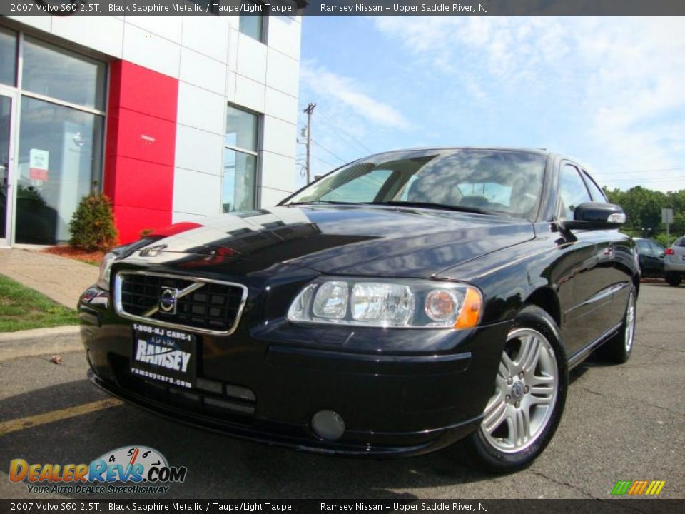 2007 Volvo S60 2.5T Black Sapphire Metallic / Taupe/Light Taupe Photo #3