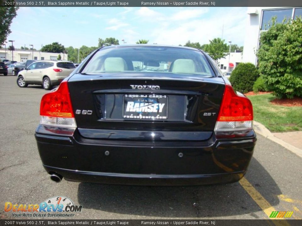 2007 Volvo S60 2.5T Black Sapphire Metallic / Taupe/Light Taupe Photo #9