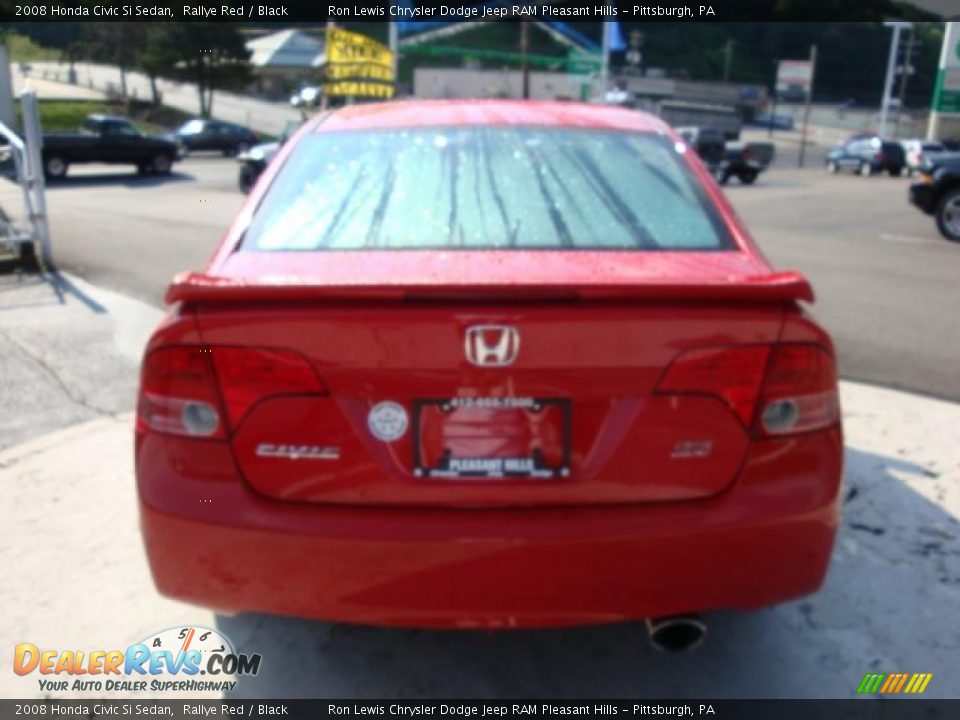 2008 Honda Civic Si Sedan Rallye Red / Black Photo #3