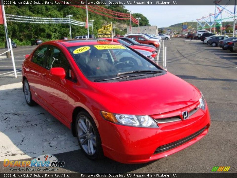 2008 Honda Civic Si Sedan Rallye Red / Black Photo #6