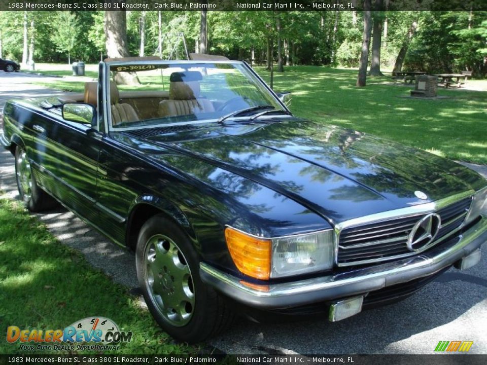 1983 Mercedes-Benz SL Class 380 SL Roadster Dark Blue / Palomino Photo #2