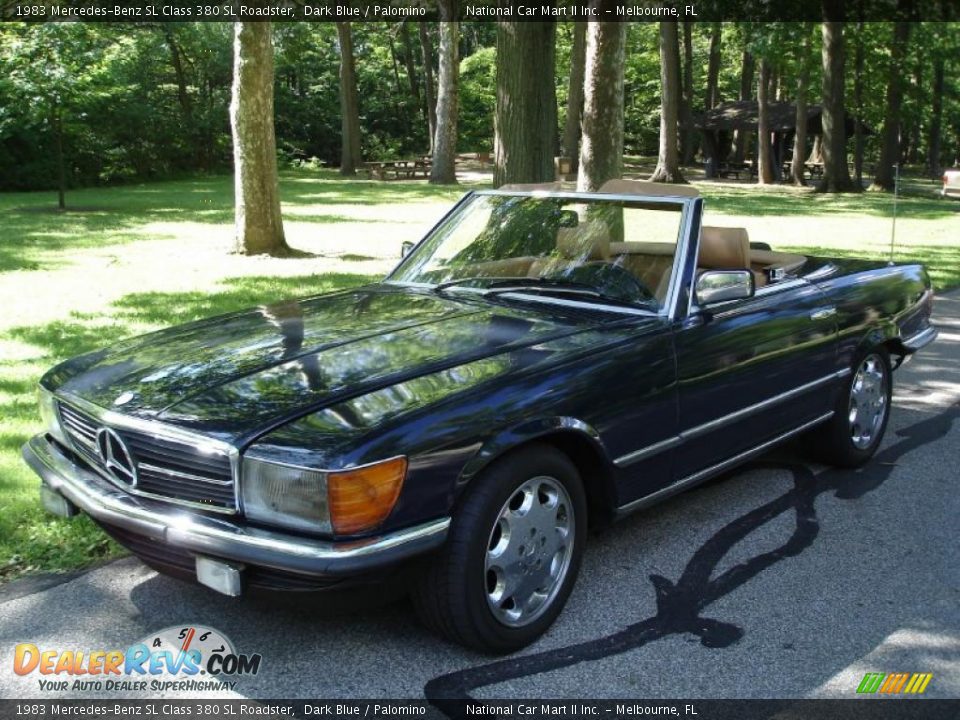 1983 Mercedes-Benz SL Class 380 SL Roadster Dark Blue / Palomino Photo #4