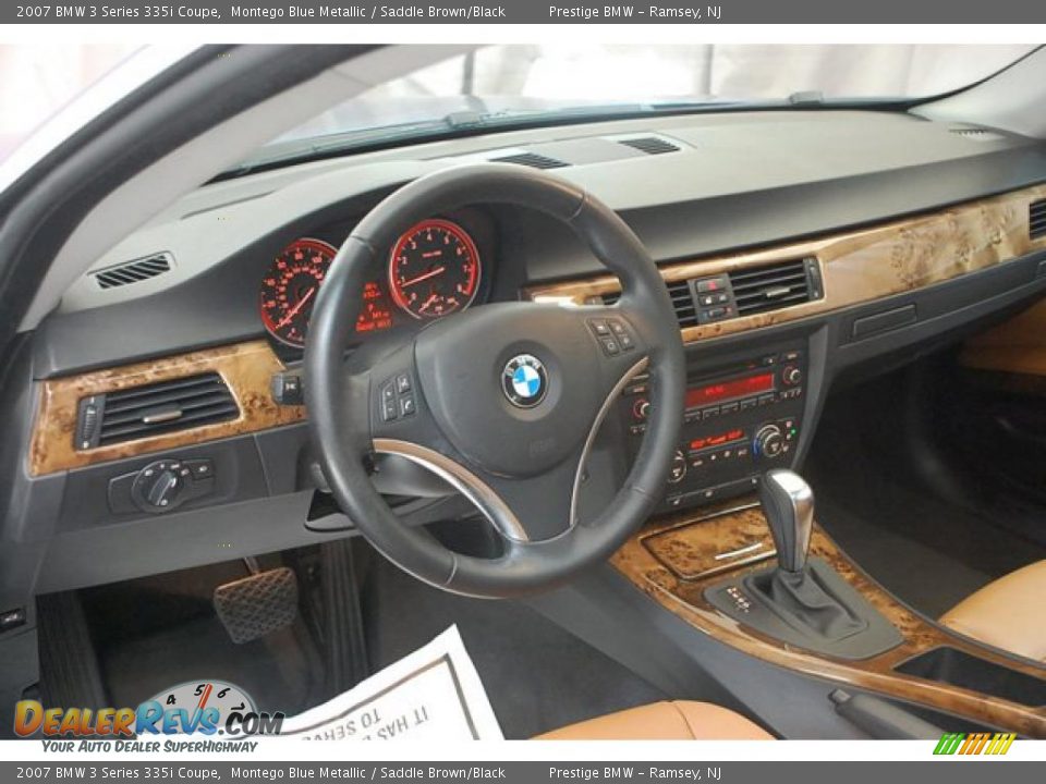 2007 BMW 3 Series 335i Coupe Montego Blue Metallic / Saddle Brown/Black Photo #13