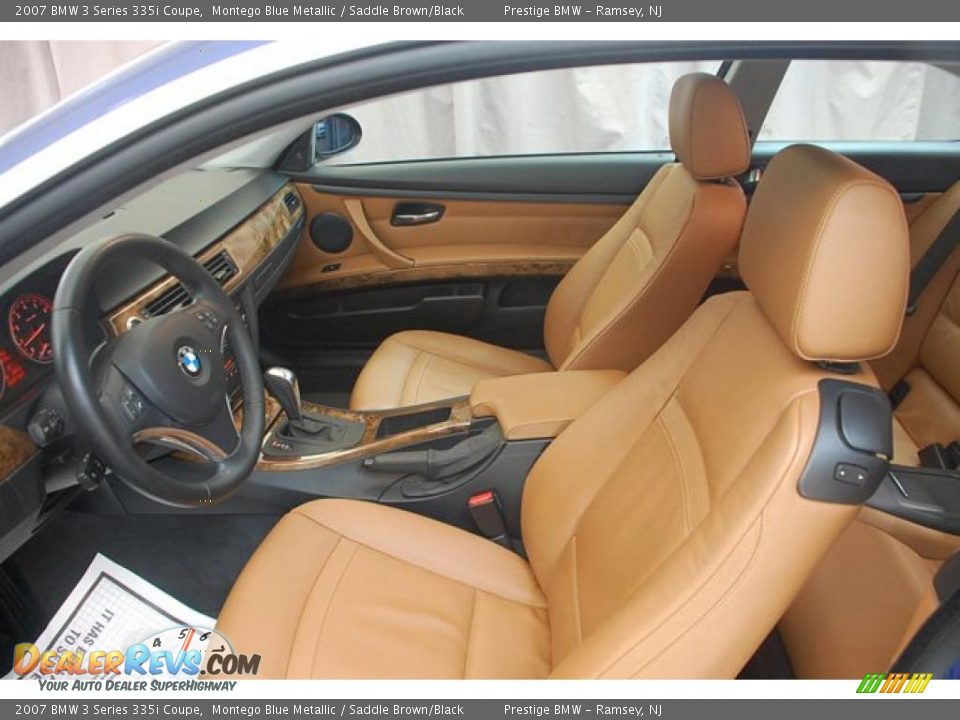 2007 BMW 3 Series 335i Coupe Montego Blue Metallic / Saddle Brown/Black Photo #14