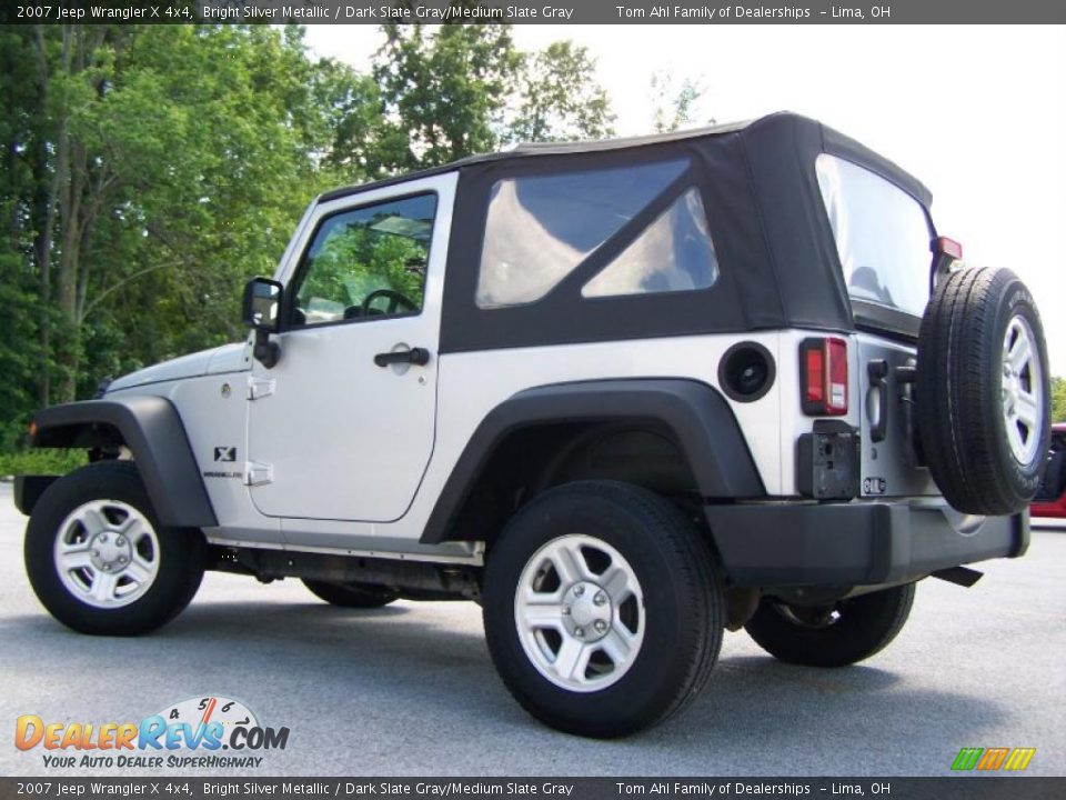 2007 Jeep Wrangler X 4x4 Bright Silver Metallic / Dark Slate Gray/Medium Slate Gray Photo #4