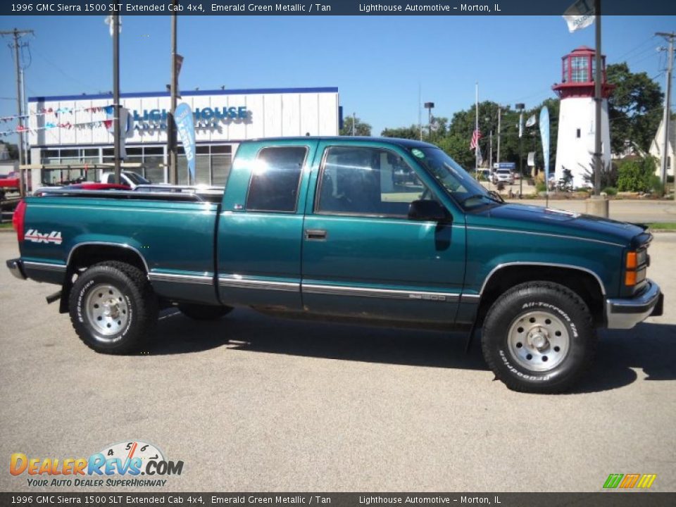 1996 GMC Sierra 1500 SLT Extended Cab 4x4 Emerald Green Metallic / Tan Photo #1