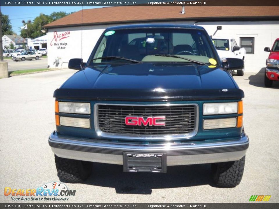 1996 GMC Sierra 1500 SLT Extended Cab 4x4 Emerald Green Metallic / Tan Photo #4