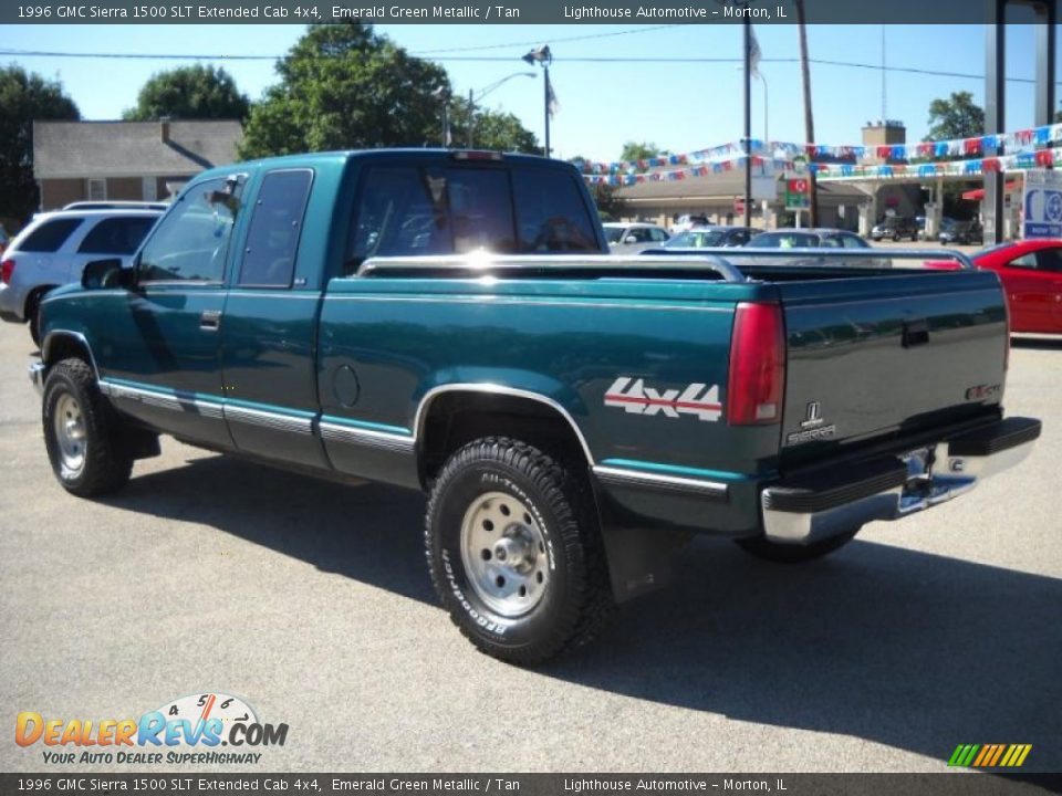 1996 GMC Sierra 1500 SLT Extended Cab 4x4 Emerald Green Metallic / Tan Photo #5