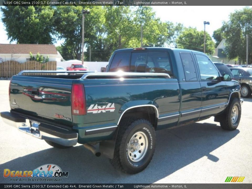 1996 GMC Sierra 1500 SLT Extended Cab 4x4 Emerald Green Metallic / Tan Photo #7