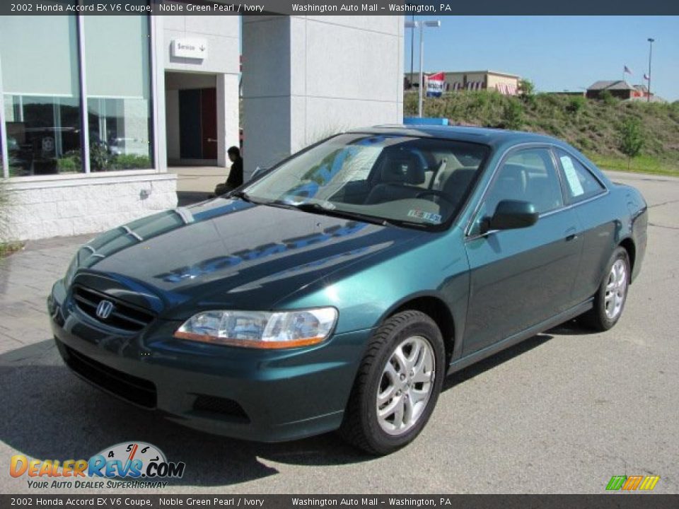 2002 Honda Accord EX V6 Coupe Noble Green Pearl / Ivory Photo #2