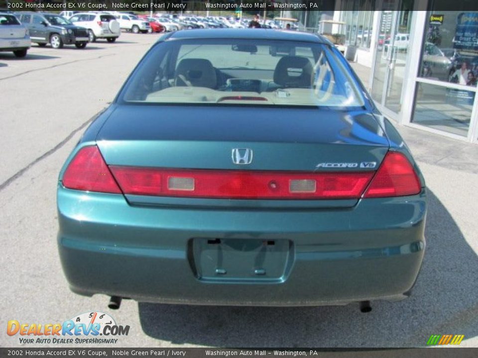 2002 Honda Accord EX V6 Coupe Noble Green Pearl / Ivory Photo #6