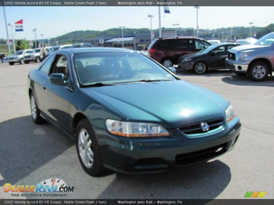 2002 Honda Accord EX V6 Coupe Noble Green Pearl / Ivory Photo #10