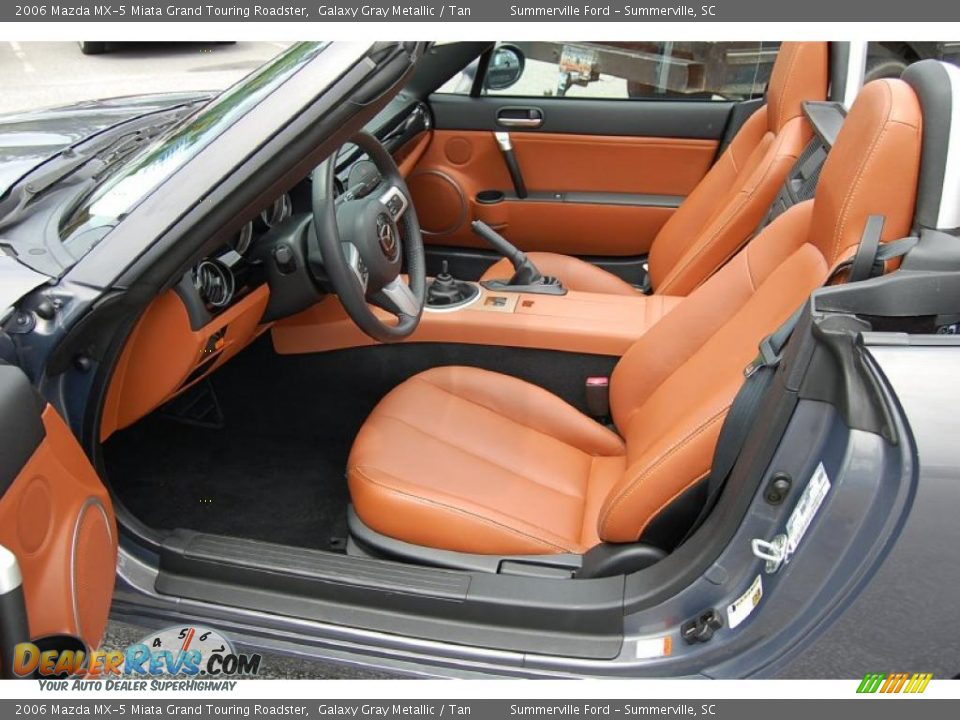 2006 Mazda MX-5 Miata Grand Touring Roadster Galaxy Gray Metallic / Tan Photo #6