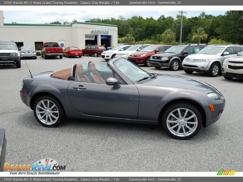 2006 Mazda MX-5 Miata Grand Touring Roadster Galaxy Gray Metallic / Tan Photo #15