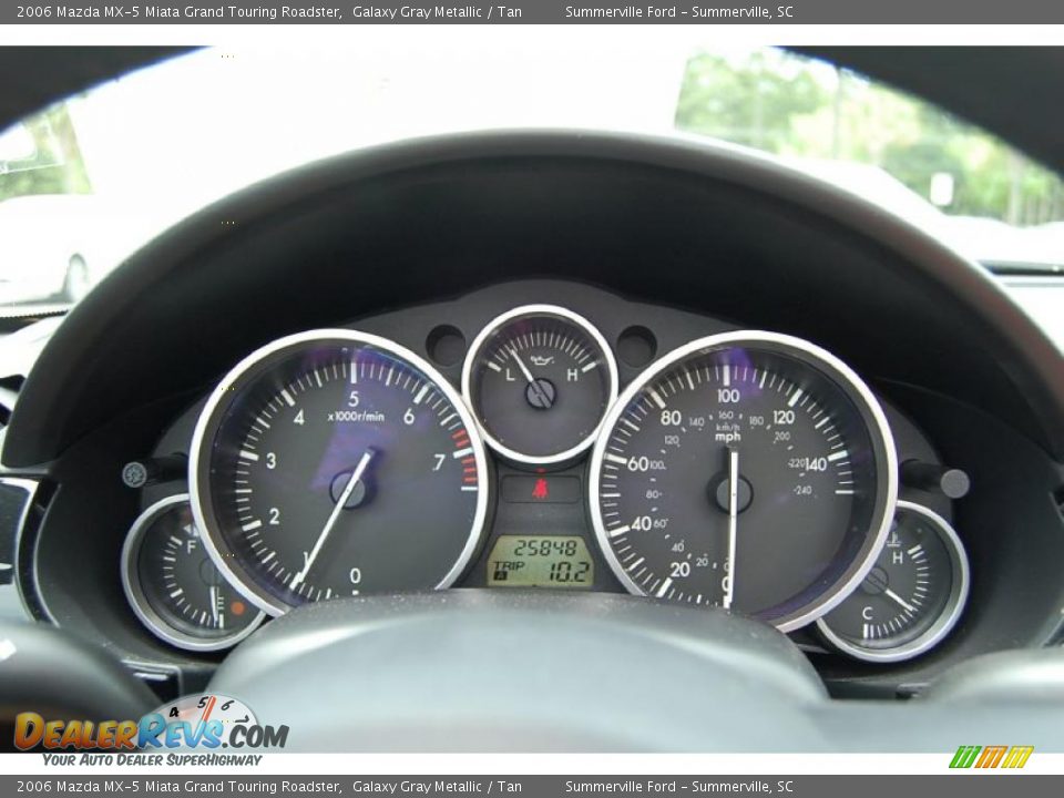 2006 Mazda MX-5 Miata Grand Touring Roadster Galaxy Gray Metallic / Tan Photo #22