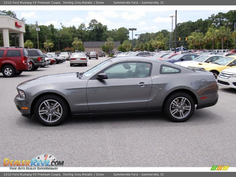 2010 Ford Mustang V6 Premium Coupe Sterling Grey Metallic / Stone Photo #2