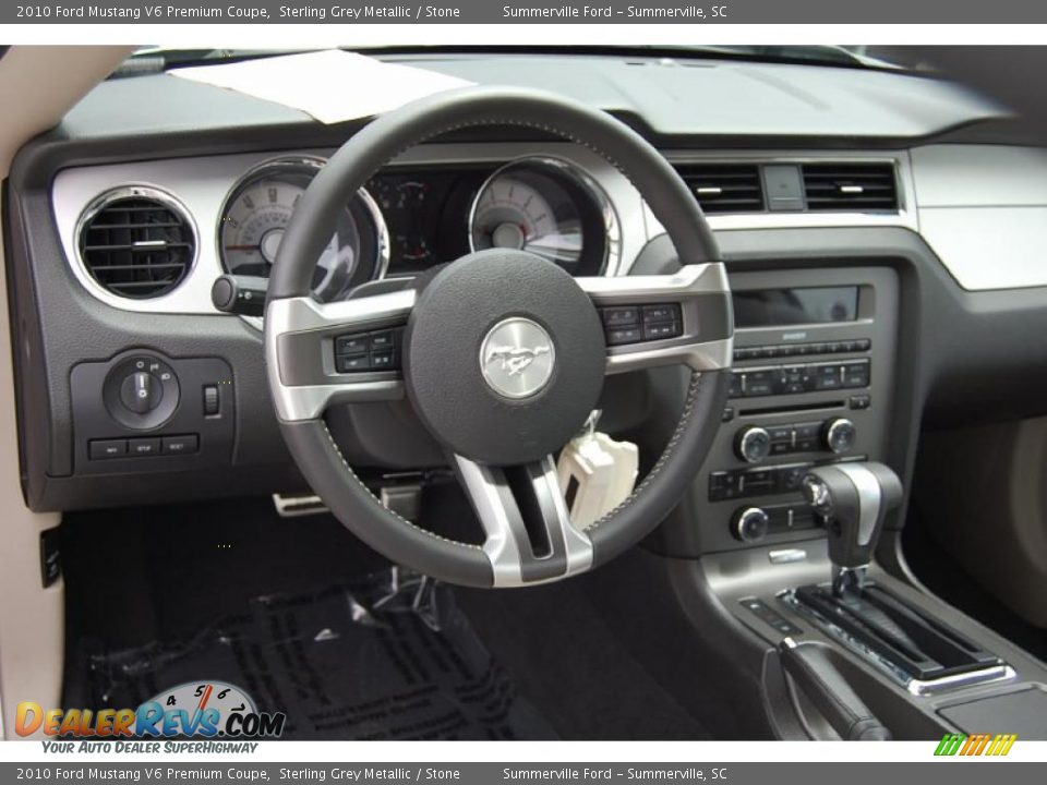 2010 Ford Mustang V6 Premium Coupe Sterling Grey Metallic / Stone Photo #3