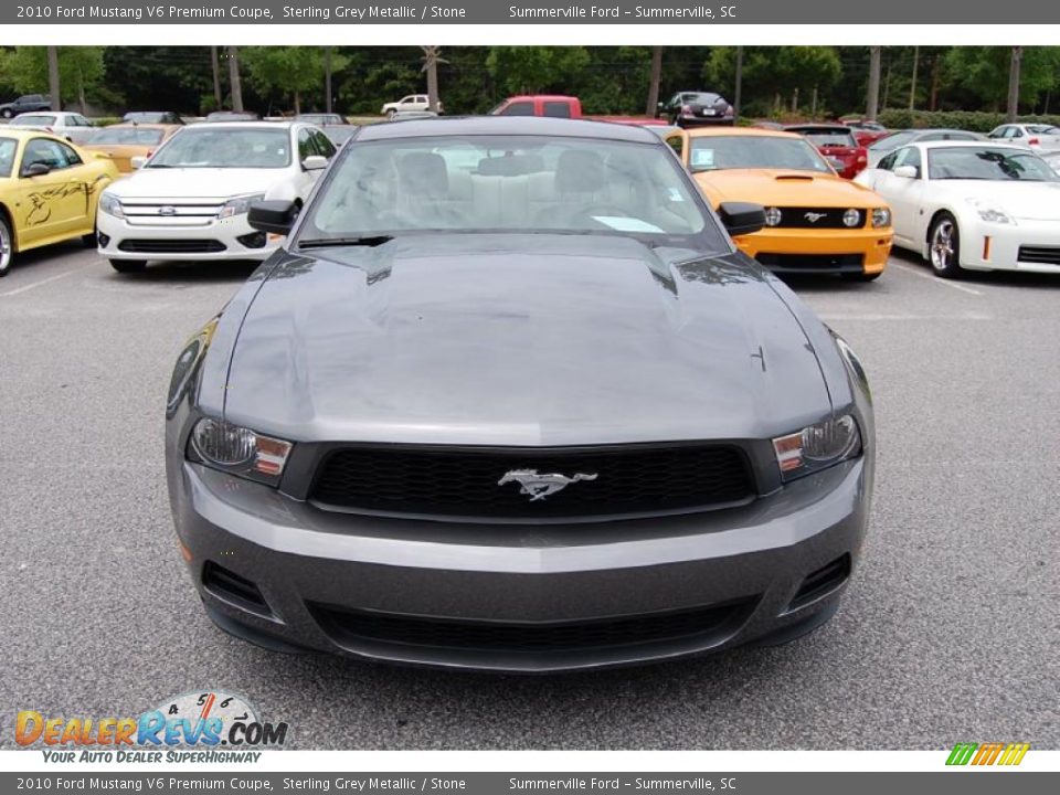 2010 Ford Mustang V6 Premium Coupe Sterling Grey Metallic / Stone Photo #13