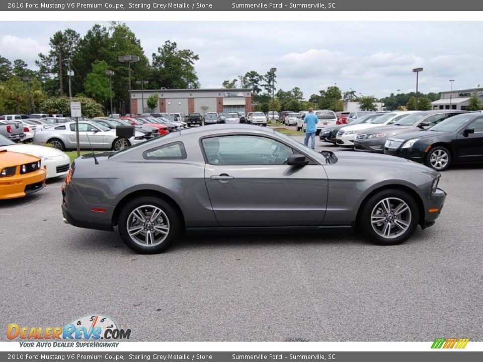 2010 Ford Mustang V6 Premium Coupe Sterling Grey Metallic / Stone Photo #14