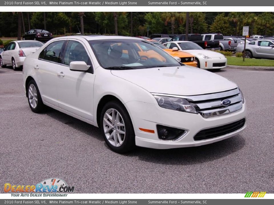 2010 Ford Fusion SEL V6 White Platinum Tri-coat Metallic / Medium Light Stone Photo #1