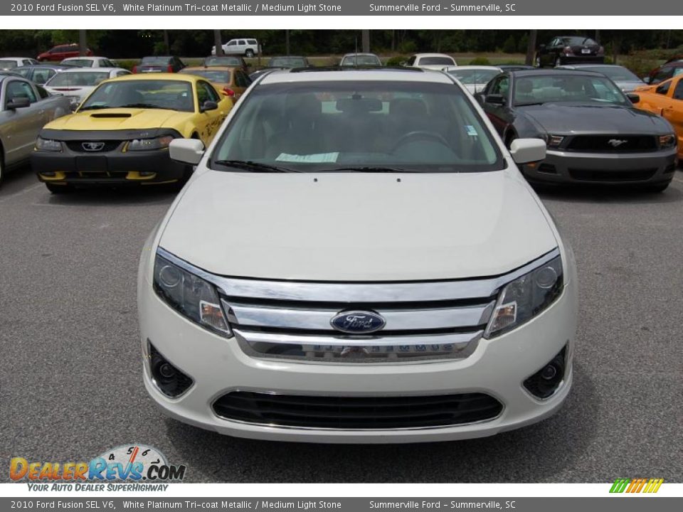 2010 Ford Fusion SEL V6 White Platinum Tri-coat Metallic / Medium Light Stone Photo #14