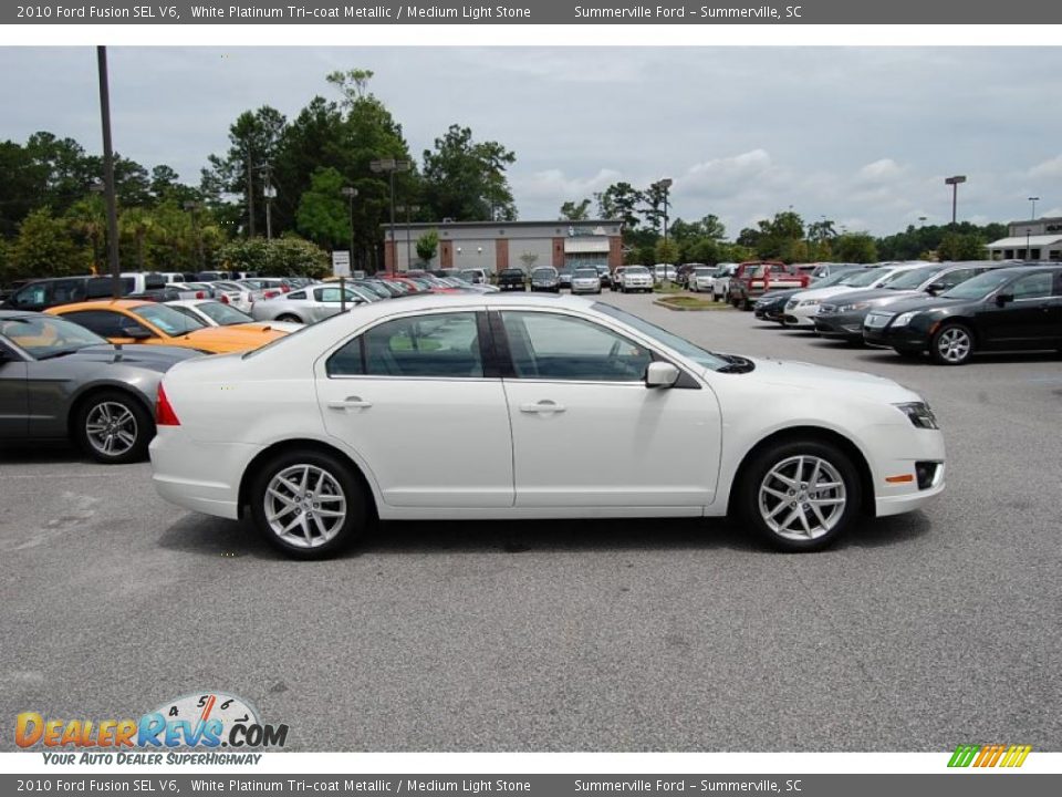 2010 Ford Fusion SEL V6 White Platinum Tri-coat Metallic / Medium Light Stone Photo #15