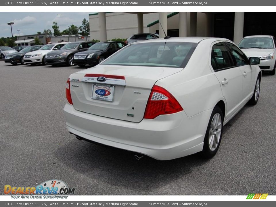 2010 Ford Fusion SEL V6 White Platinum Tri-coat Metallic / Medium Light Stone Photo #16