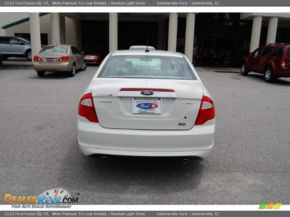 2010 Ford Fusion SEL V6 White Platinum Tri-coat Metallic / Medium Light Stone Photo #17