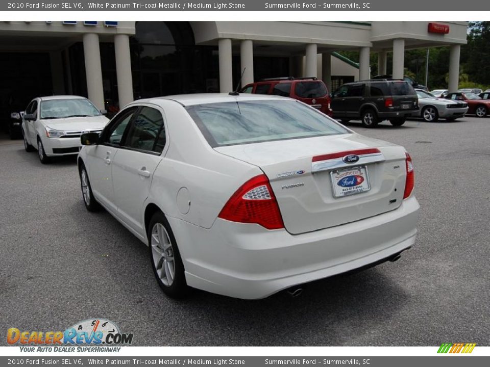 2010 Ford Fusion SEL V6 White Platinum Tri-coat Metallic / Medium Light Stone Photo #18