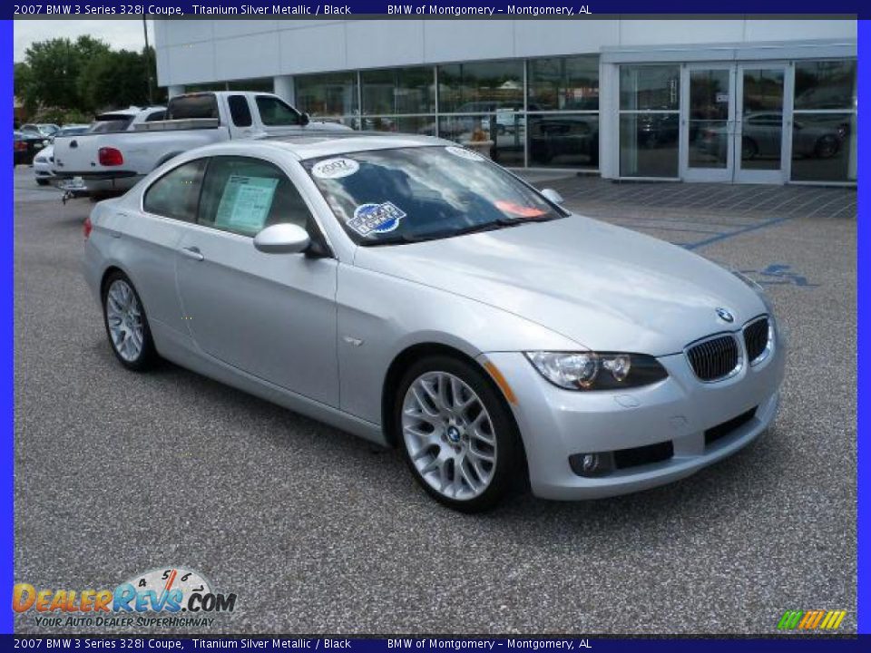 2007 BMW 3 Series 328i Coupe Titanium Silver Metallic / Black Photo #1