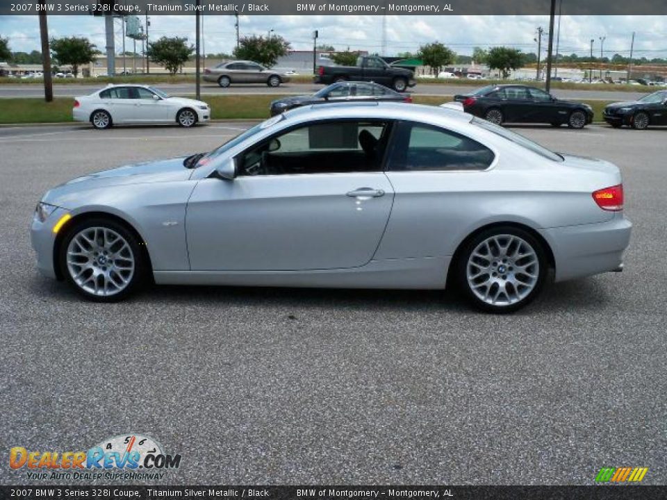 2007 BMW 3 Series 328i Coupe Titanium Silver Metallic / Black Photo #7