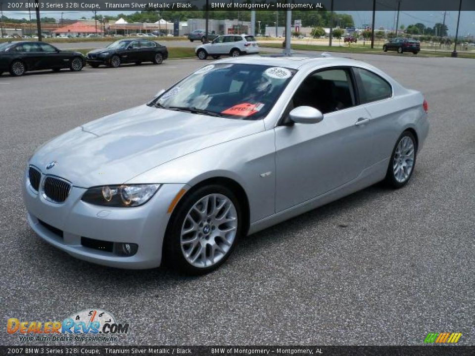 2007 BMW 3 Series 328i Coupe Titanium Silver Metallic / Black Photo #8