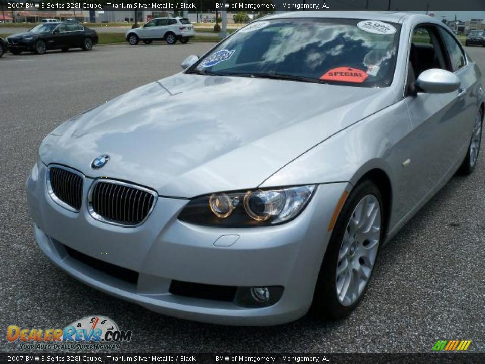 2007 BMW 3 Series 328i Coupe Titanium Silver Metallic / Black Photo #9