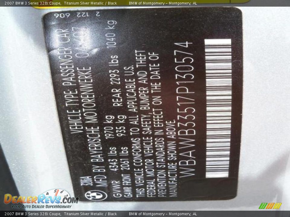 2007 BMW 3 Series 328i Coupe Titanium Silver Metallic / Black Photo #21