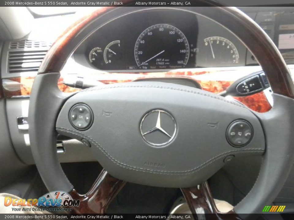 2008 Mercedes-Benz S 550 Sedan Andorite Gray Metallic / Black Photo #17