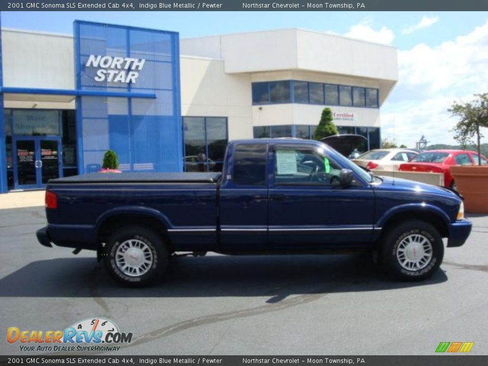2001 GMC Sonoma SLS Extended Cab 4x4 Indigo Blue Metallic / Pewter Photo #2