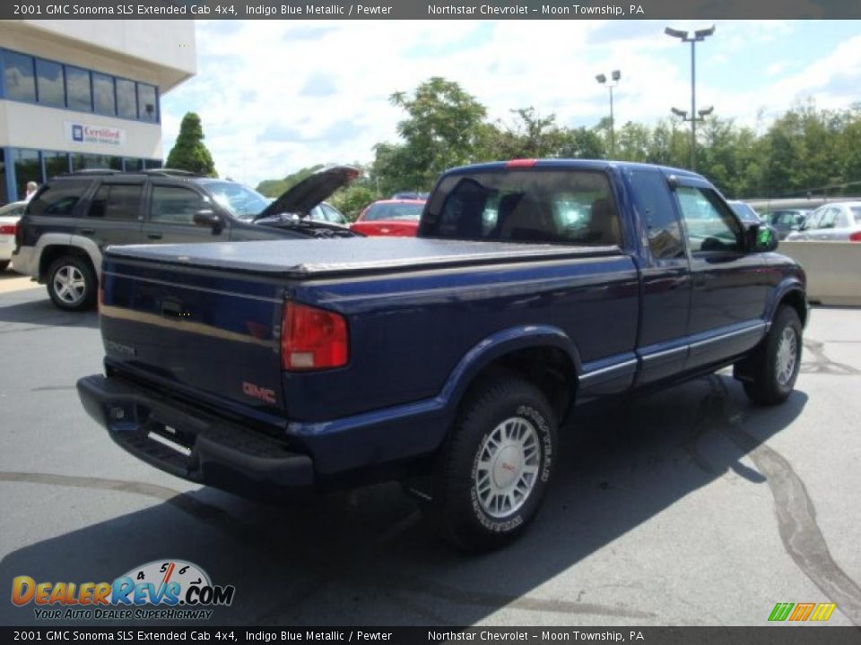 2001 GMC Sonoma SLS Extended Cab 4x4 Indigo Blue Metallic / Pewter Photo #3