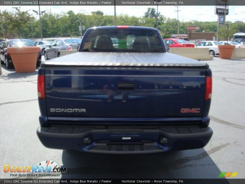 2001 GMC Sonoma SLS Extended Cab 4x4 Indigo Blue Metallic / Pewter Photo #4