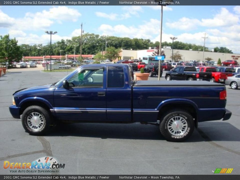 2001 GMC Sonoma SLS Extended Cab 4x4 Indigo Blue Metallic / Pewter Photo #6