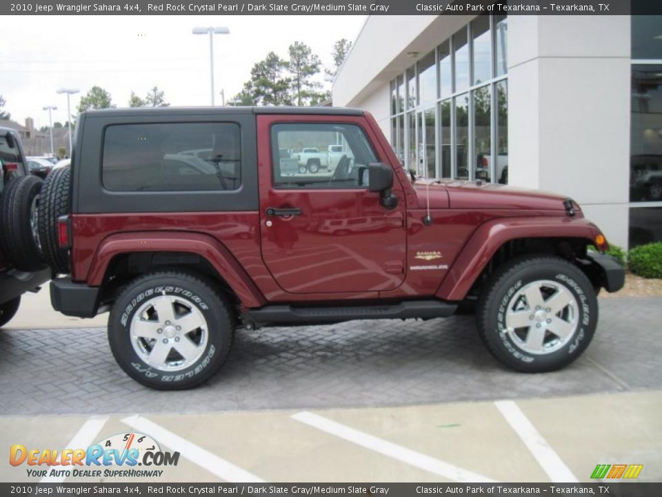 2010 Jeep Wrangler Sahara 4x4 Red Rock Crystal Pearl / Dark Slate Gray/Medium Slate Gray Photo #3