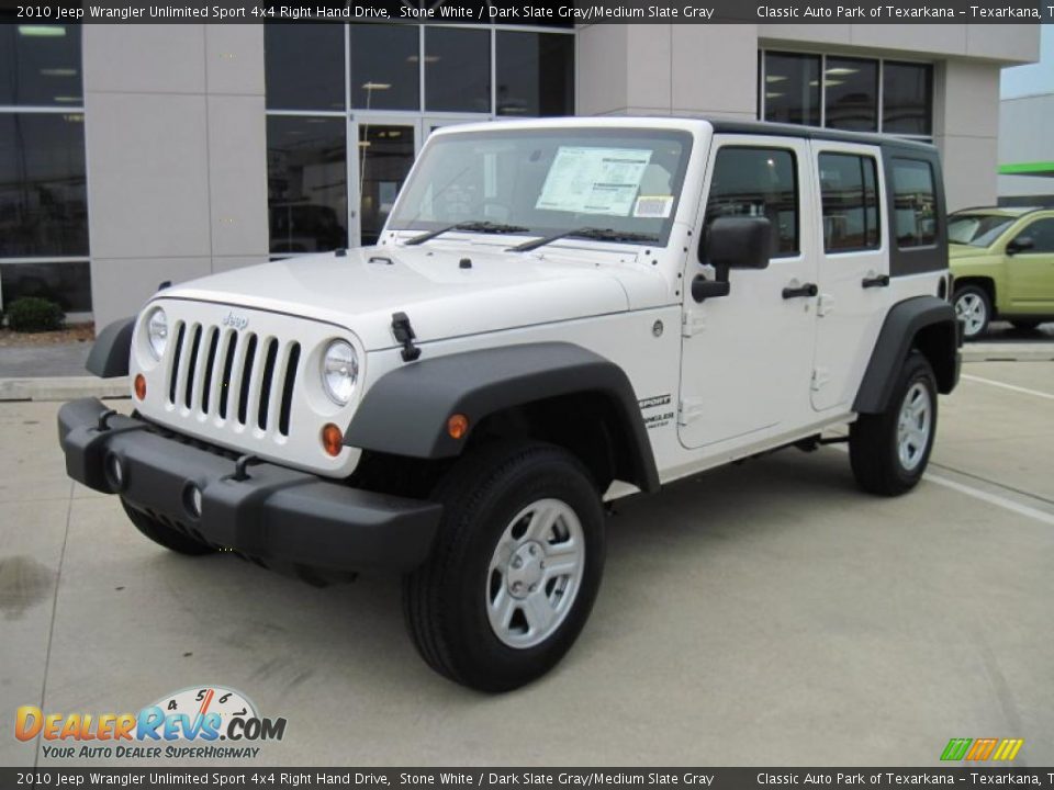 2010 Jeep Wrangler Unlimited Sport 4x4 Right Hand Drive Stone White / Dark Slate Gray/Medium Slate Gray Photo #1