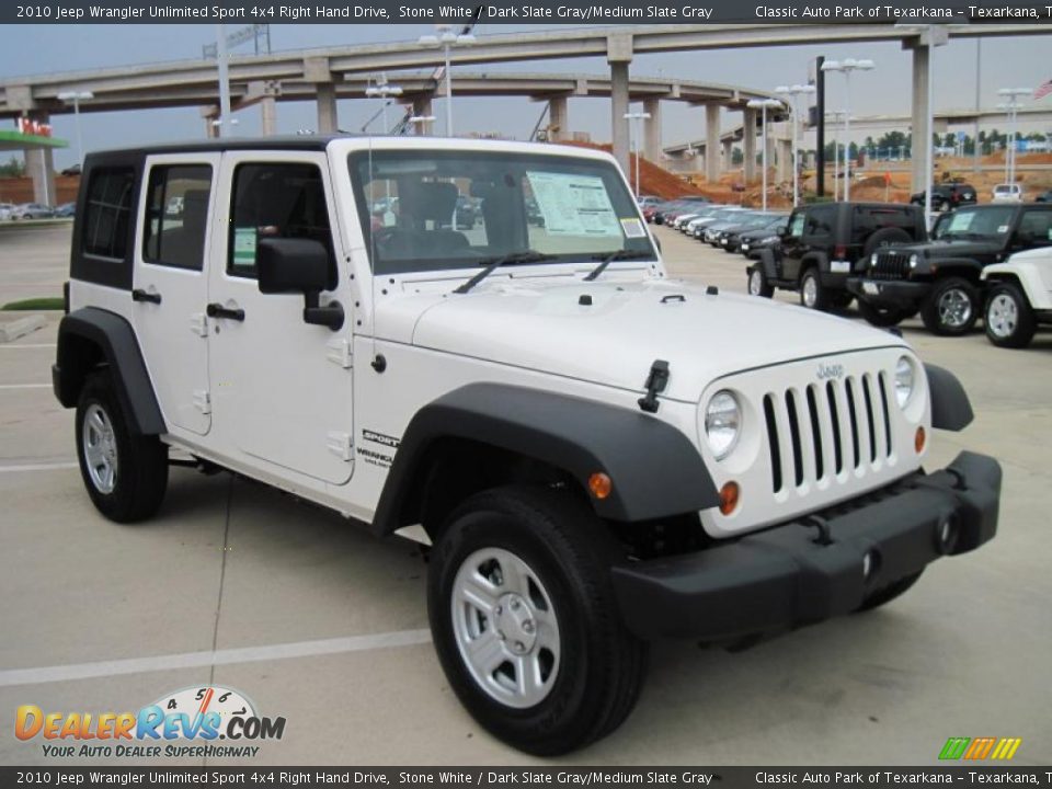 2010 Jeep Wrangler Unlimited Sport 4x4 Right Hand Drive Stone White / Dark Slate Gray/Medium Slate Gray Photo #2