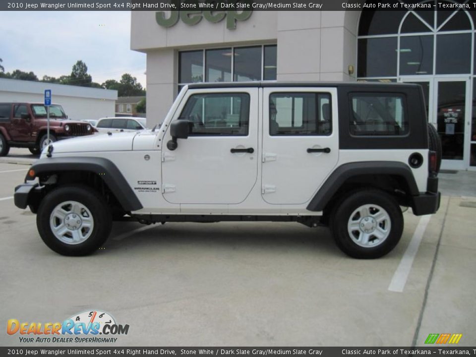 2010 Jeep Wrangler Unlimited Sport 4x4 Right Hand Drive Stone White / Dark Slate Gray/Medium Slate Gray Photo #3