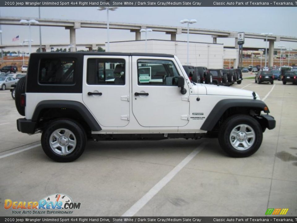 2010 Jeep Wrangler Unlimited Sport 4x4 Right Hand Drive Stone White / Dark Slate Gray/Medium Slate Gray Photo #4