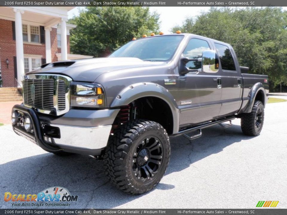 2006 Ford F250 Super Duty Lariat Crew Cab 4x4 Dark Shadow Gray Metallic / Medium Flint Photo #2