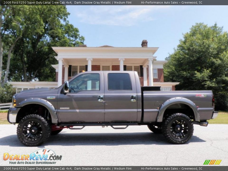 2006 Ford F250 Super Duty Lariat Crew Cab 4x4 Dark Shadow Gray Metallic / Medium Flint Photo #4